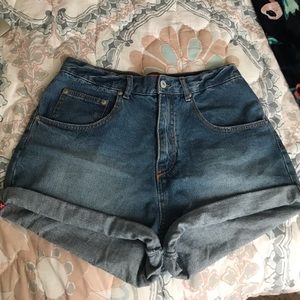 High rise jean shorts